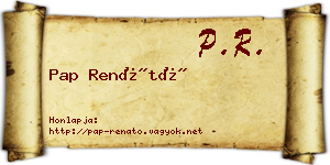 Pap Renátó névjegykártya