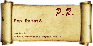 Pap Renátó névjegykártya
